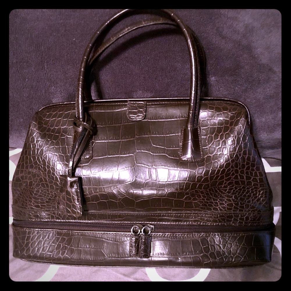 Nine West Faux Croc Doctor’s Style Handbag